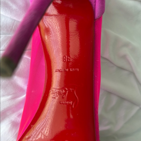Christian Louboutin Pink Galativi 100 High Heels size 38 - Picture 4 of 5